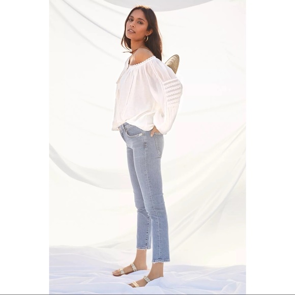 AGOLDE Toni Straight Jeans Medium Blue Size 31 NWT - Picture 2 of 6